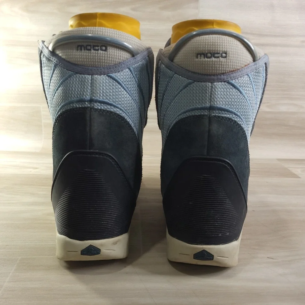 Burton Moto Snowboard Boots Womens 9 Blue Grey Suede Lace Up Winter Sport